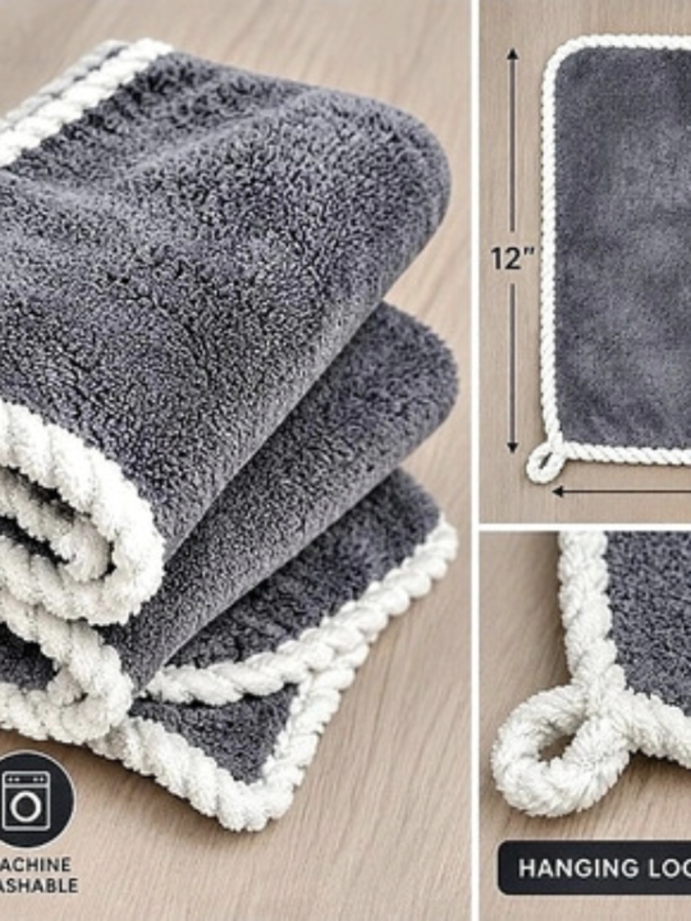 Gray & White 3-Pack Bath Mats